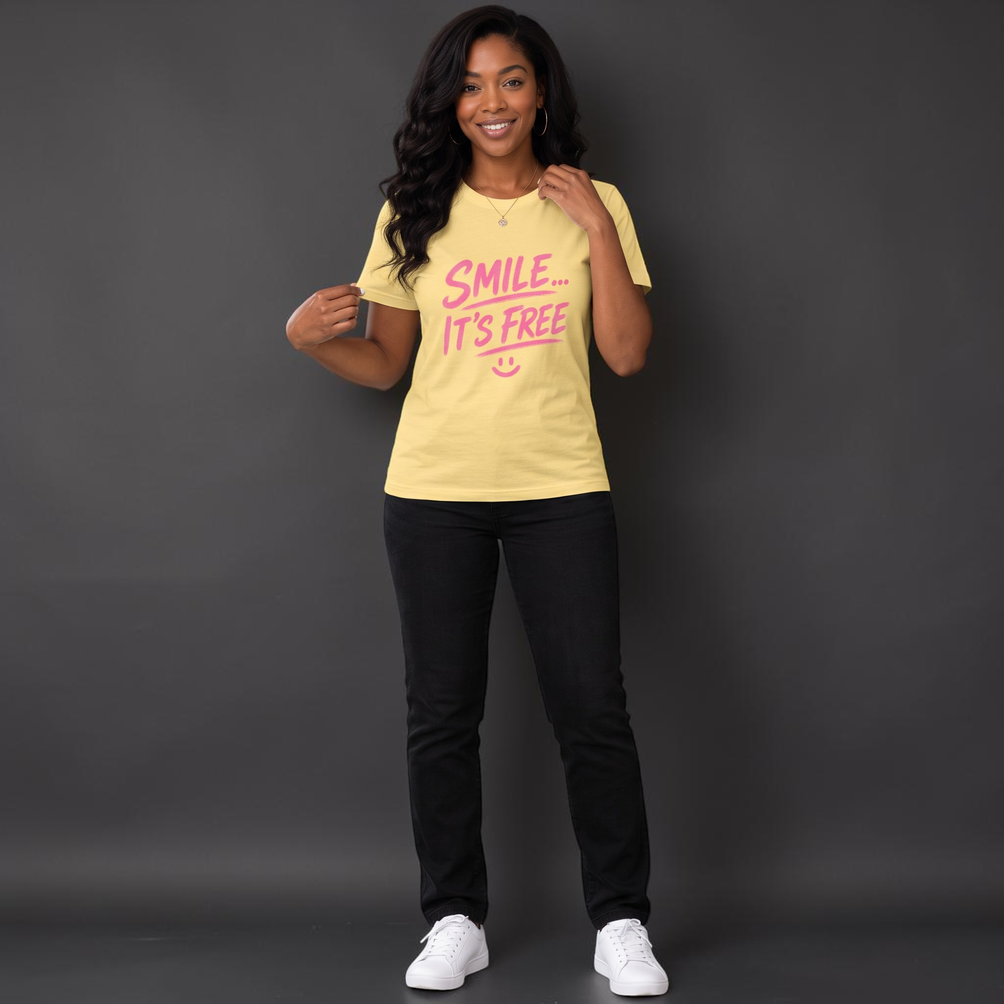 Smile... It’s Free T‑Shirt | Positive Graphic Tee