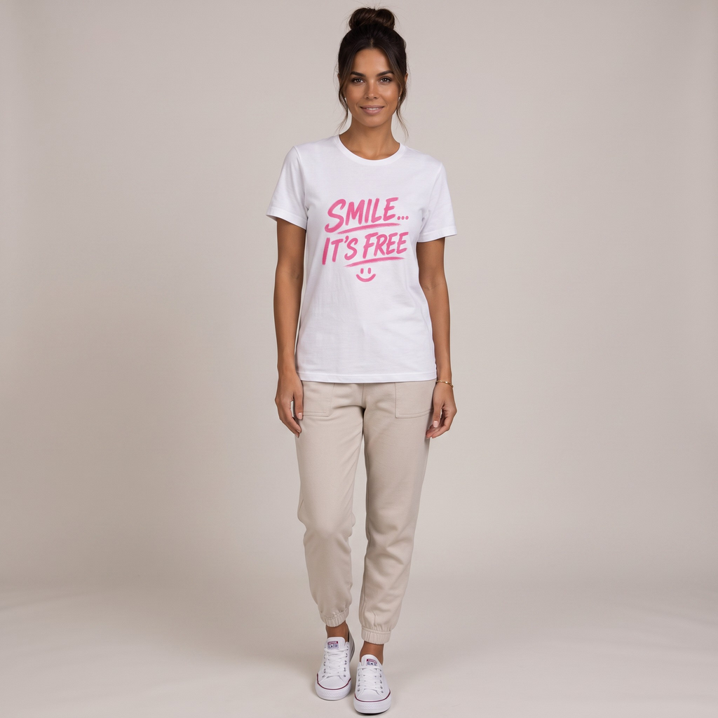 Smile... It’s Free T‑Shirt | Positive Graphic Tee