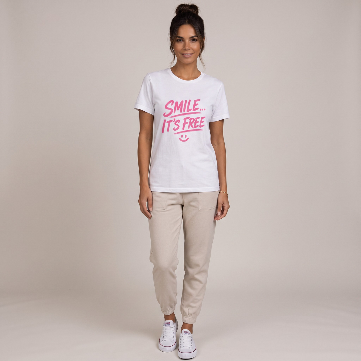 Smile... It’s Free T‑Shirt | Positive Graphic Tee