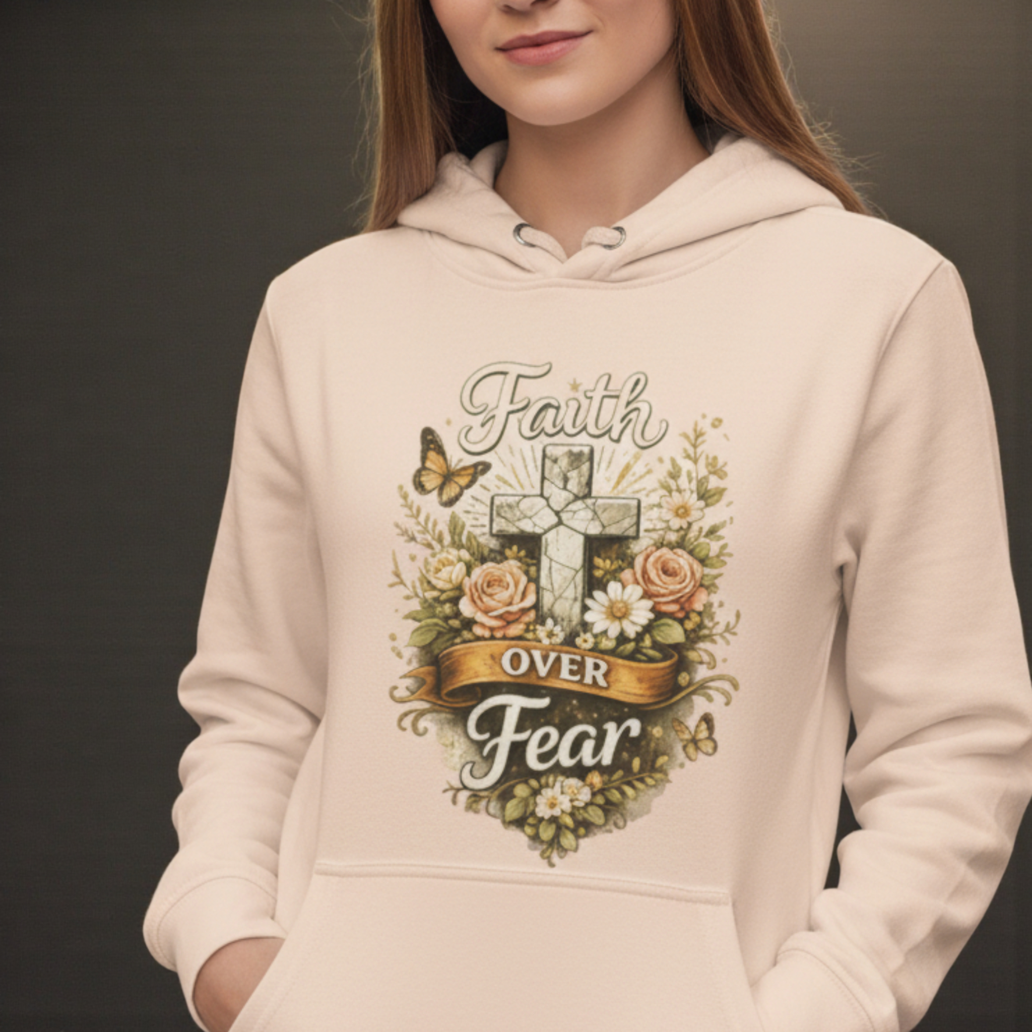 Inspirational Floral "Fear Not" Hoodie — Christian Comfort Pullover
