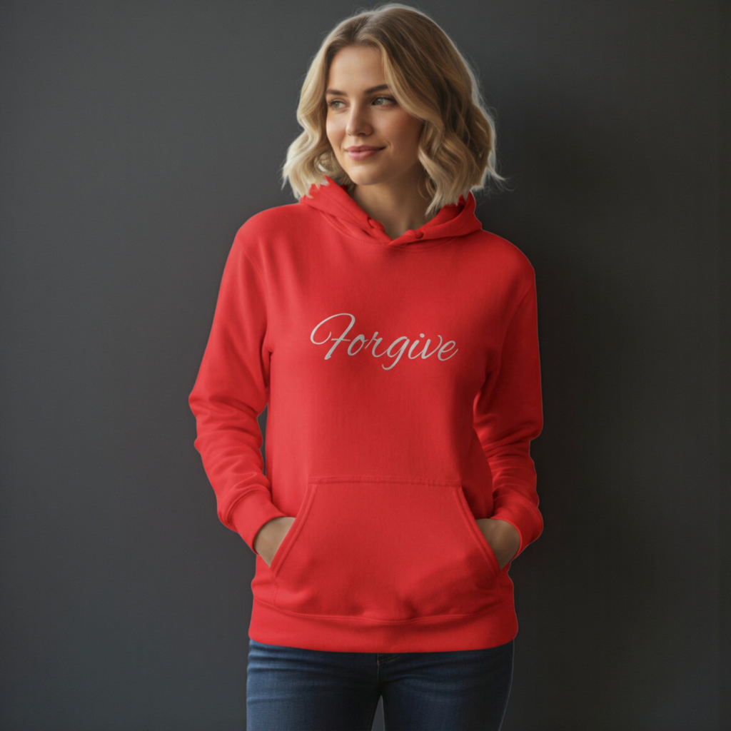 Forgive Script Hoodie — Minimalist Inspirational Pullover