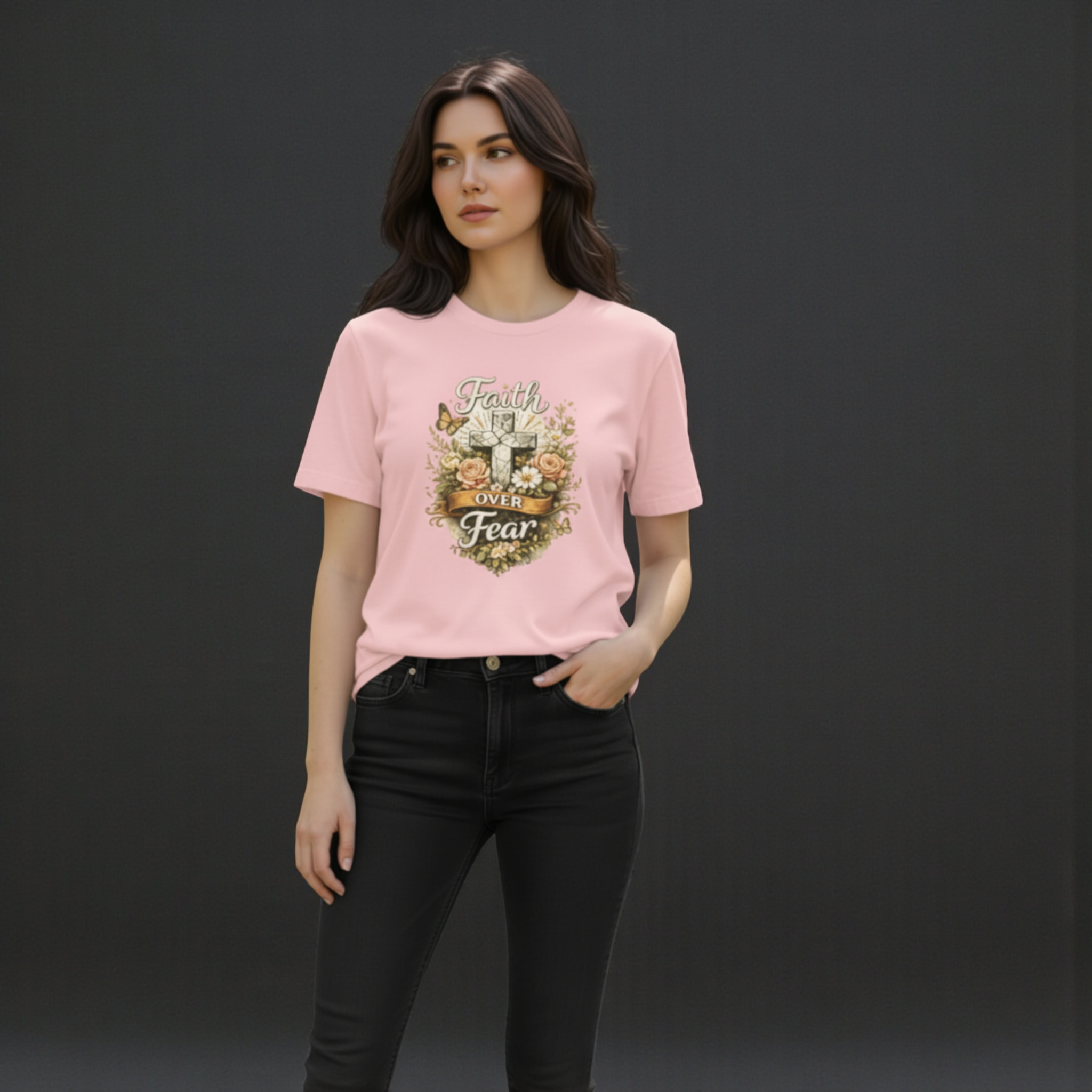 Faith Over Fear Floral Tee — S&S Premium Collection