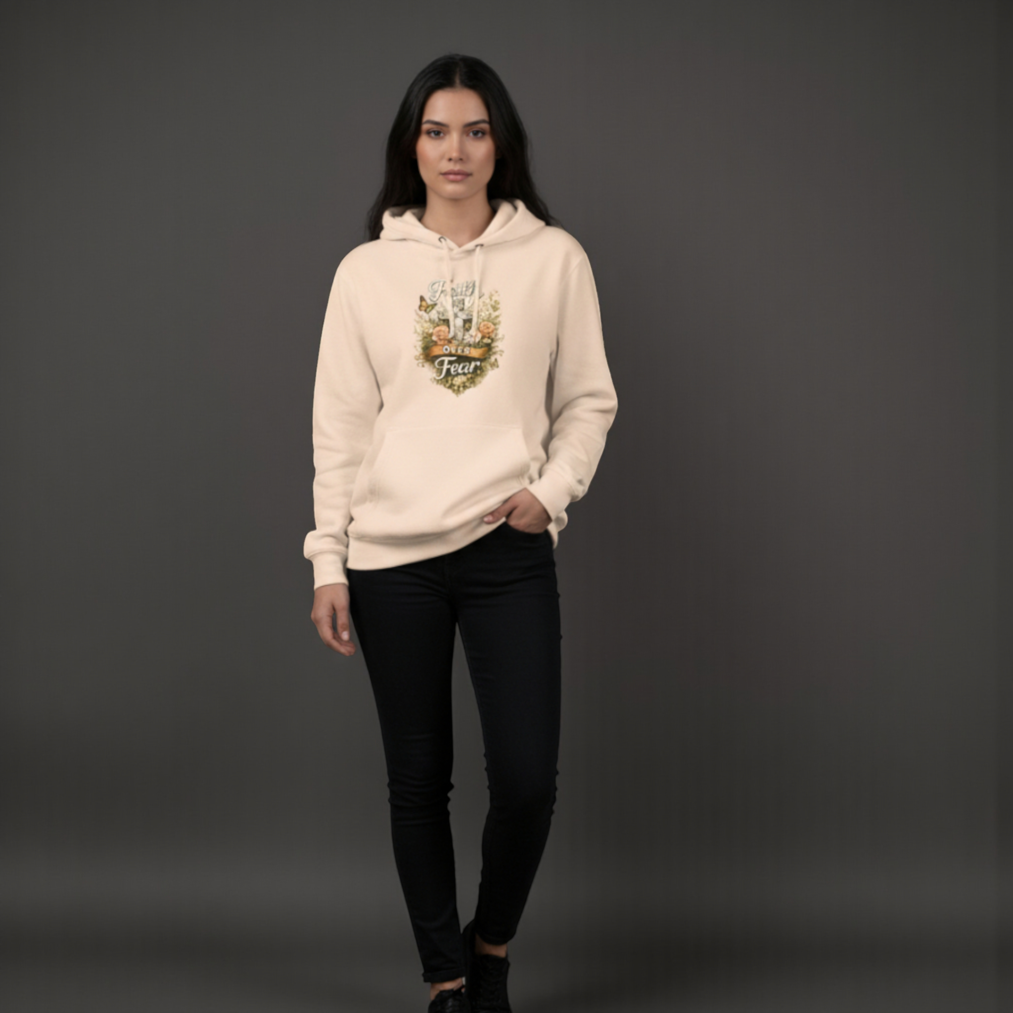Inspirational Floral "Fear Not" Hoodie — Christian Comfort Pullover