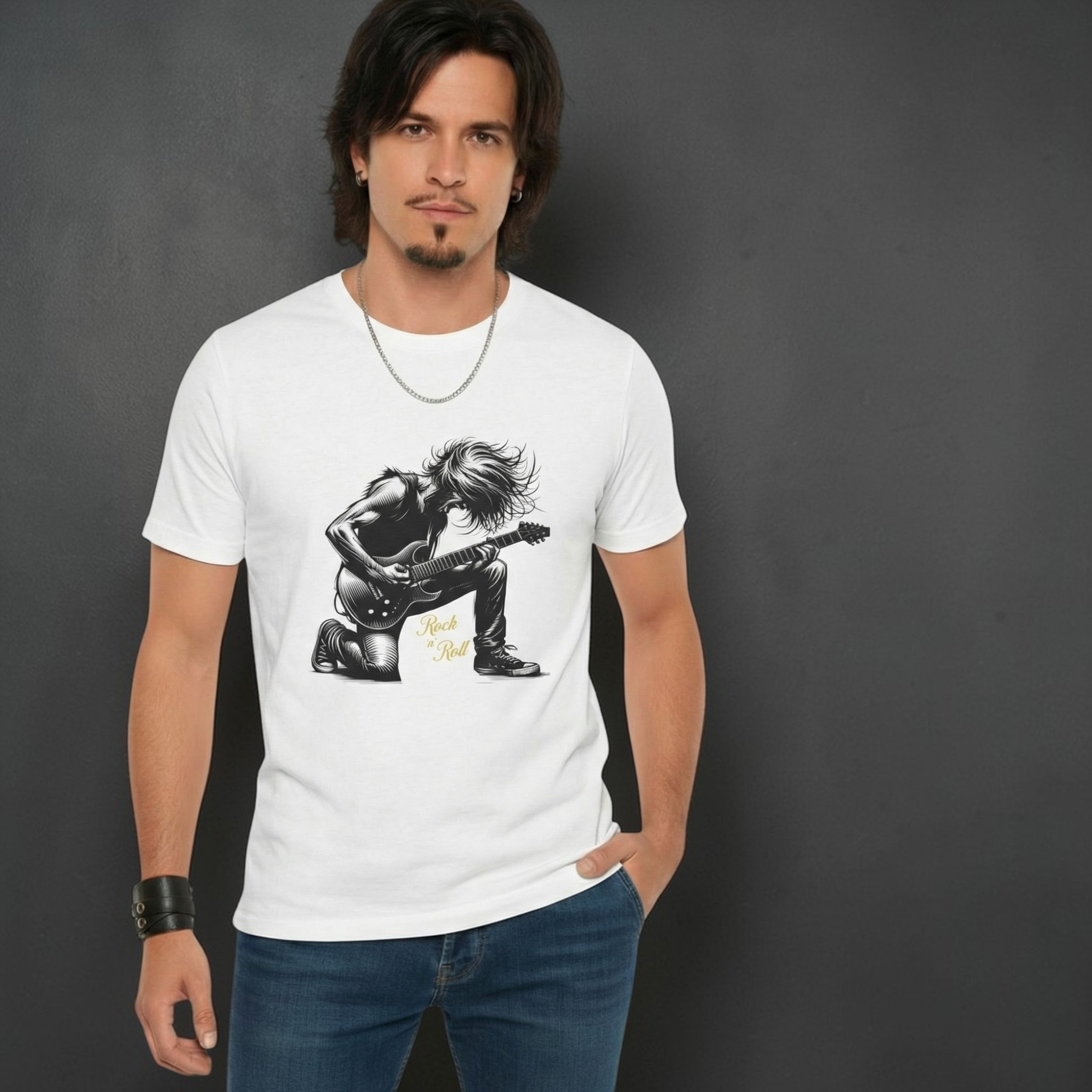 Rock Guitarist Graphic Tee —  Premium Crew