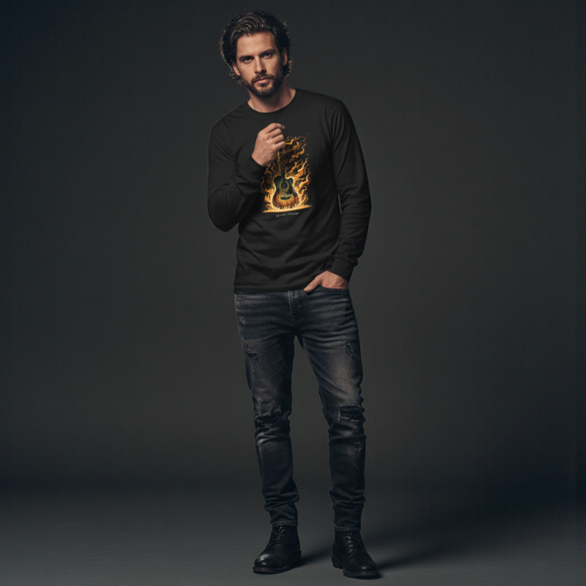 Flaming Guitar Sweater