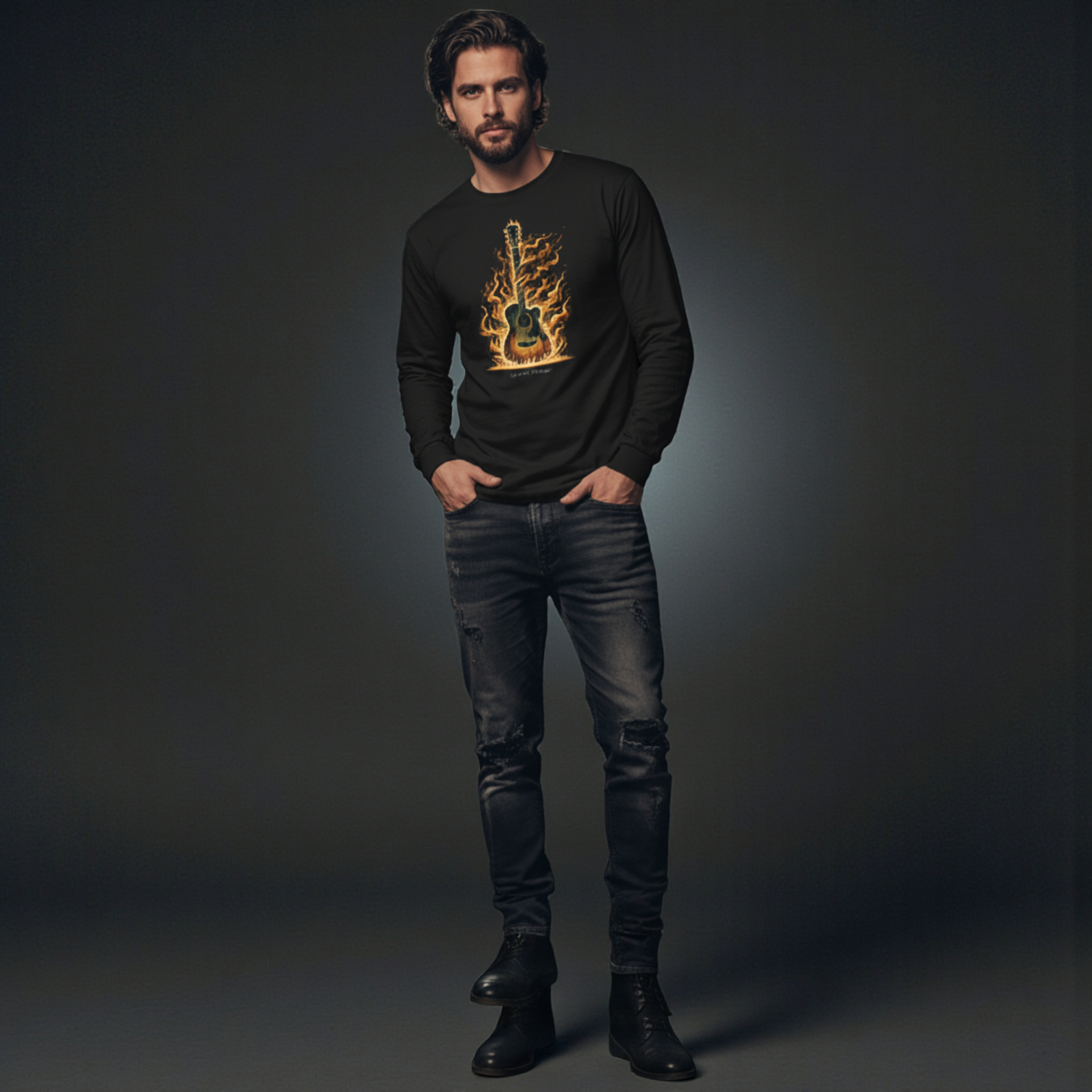 Flaming Guitar Sweater