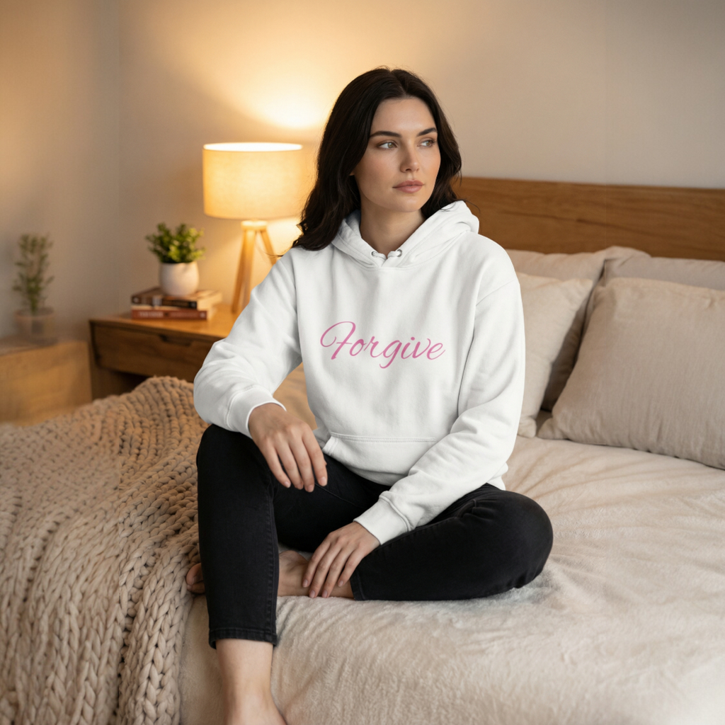 Forgive Script Hoodie — Minimalist Inspirational Pullover