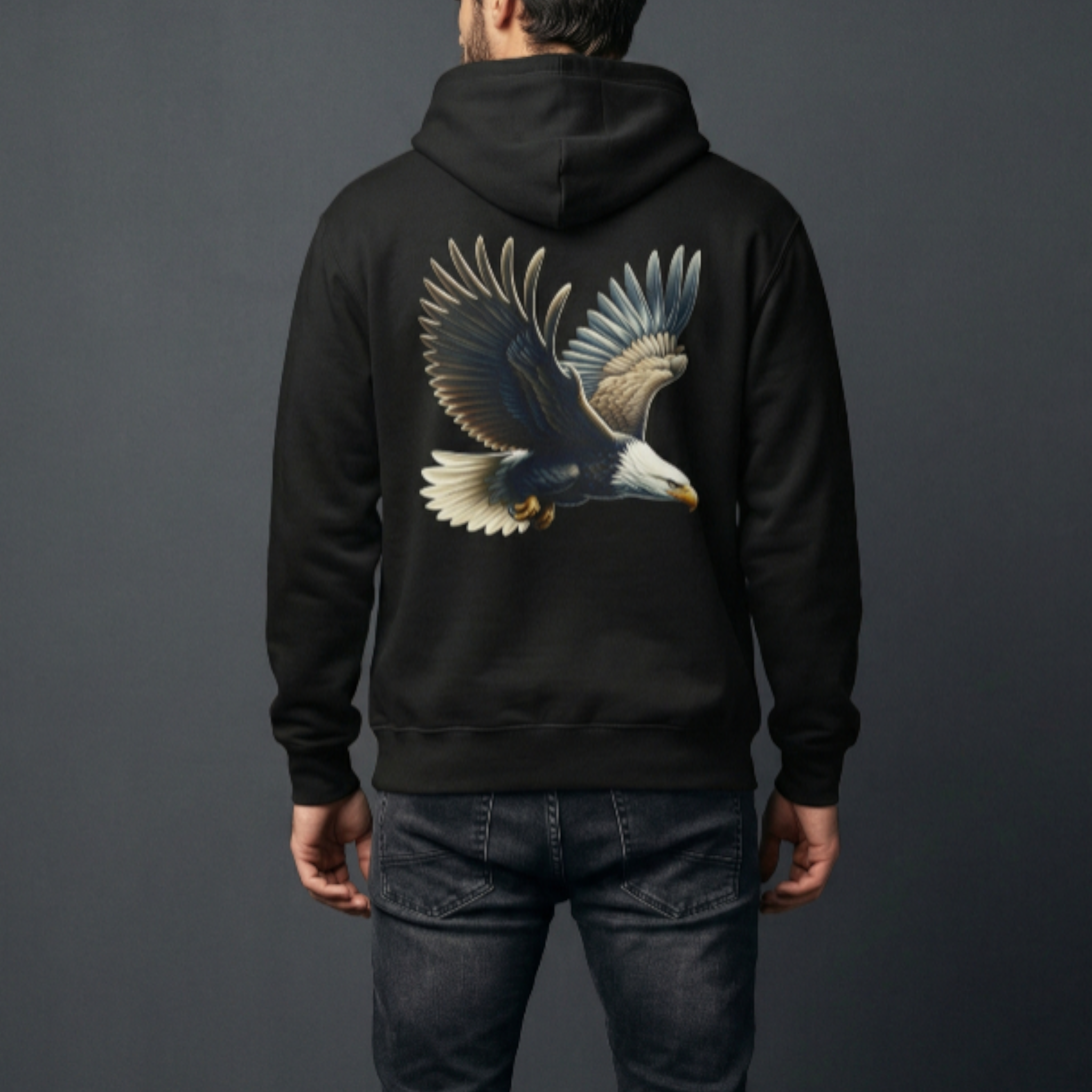 USA Eagle Hoodie — Patriotic Bald Eagle Graphic Fleece Pullover