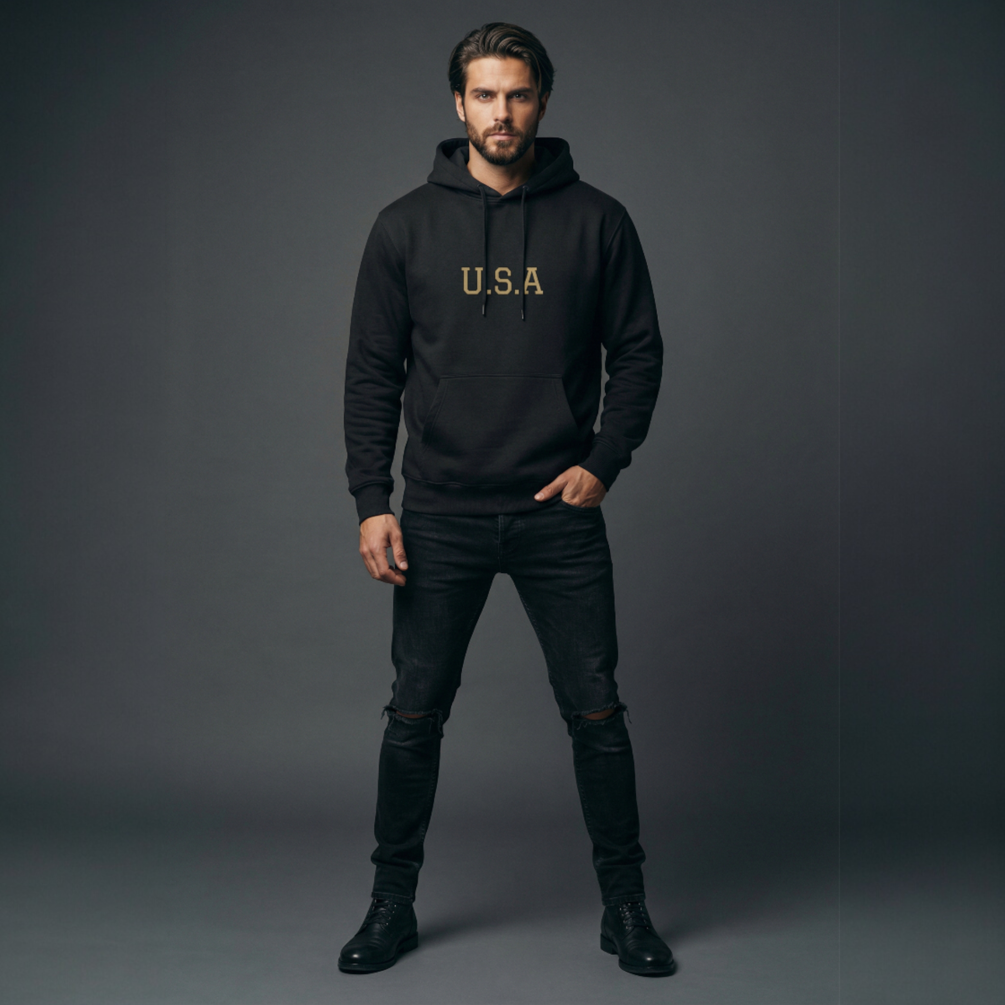 USA Eagle Hoodie — Patriotic Bald Eagle Graphic Fleece Pullover