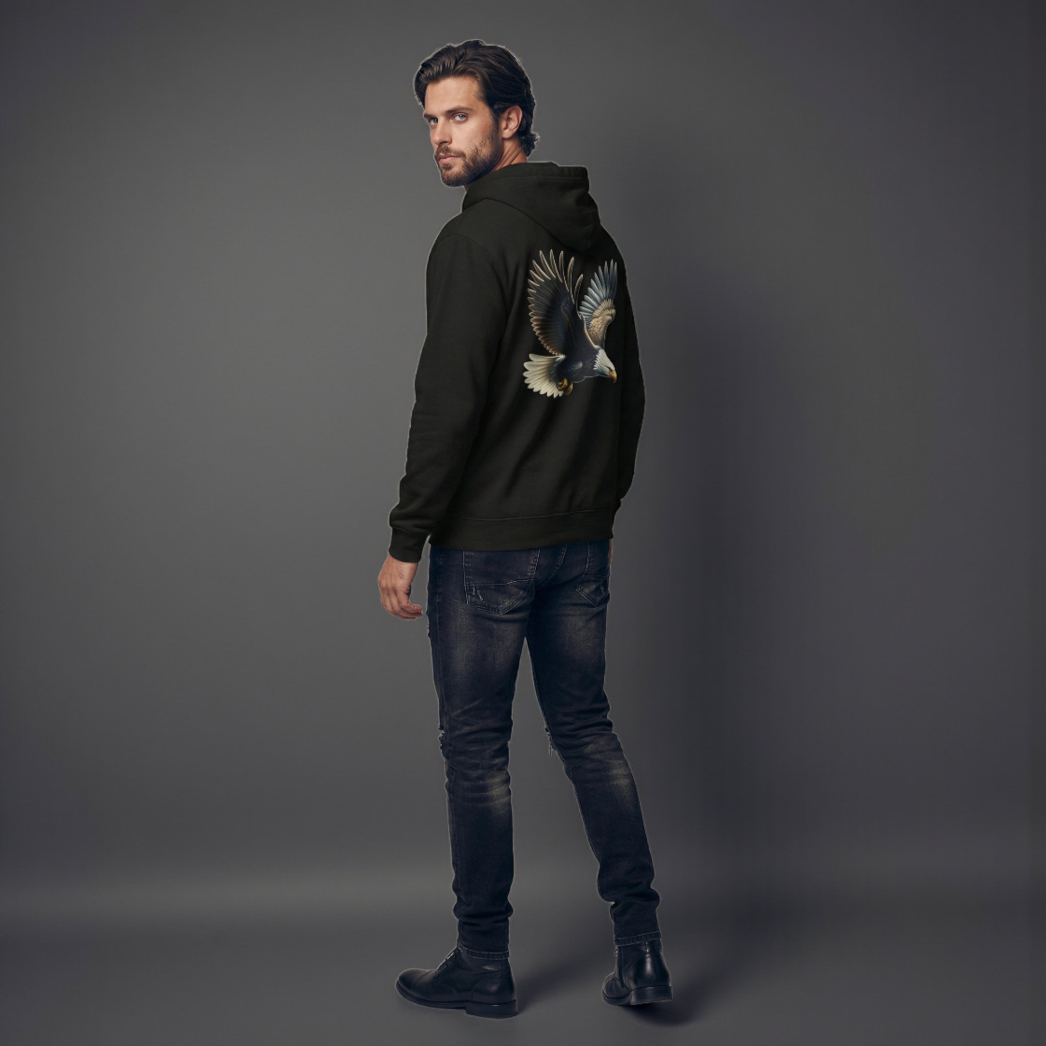 USA Eagle Hoodie — Patriotic Bald Eagle Graphic Fleece Pullover