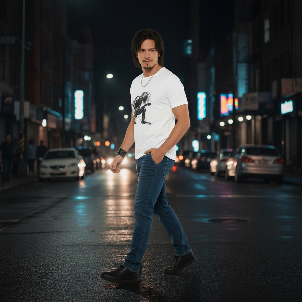 Rock Guitarist Graphic Tee —  Premium Crew