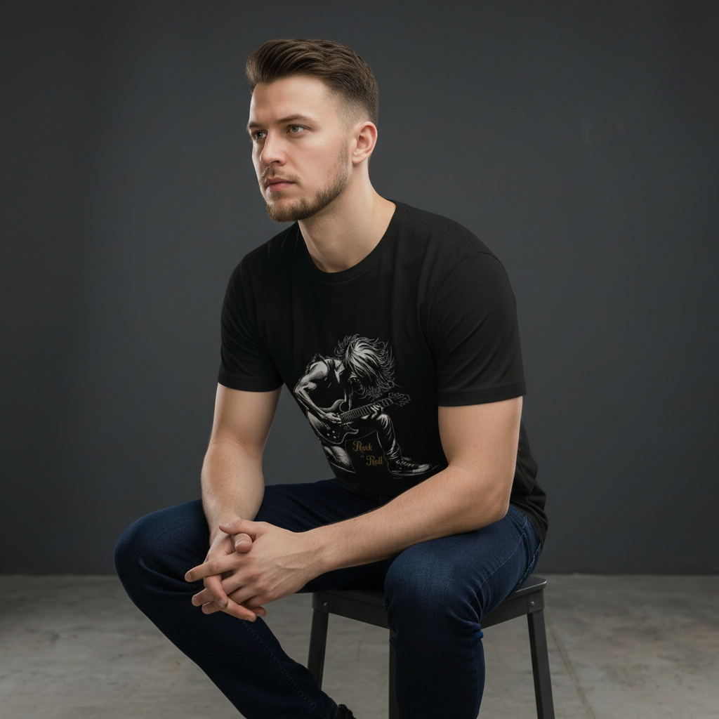 Rock Guitarist Graphic Tee —  Premium Crew